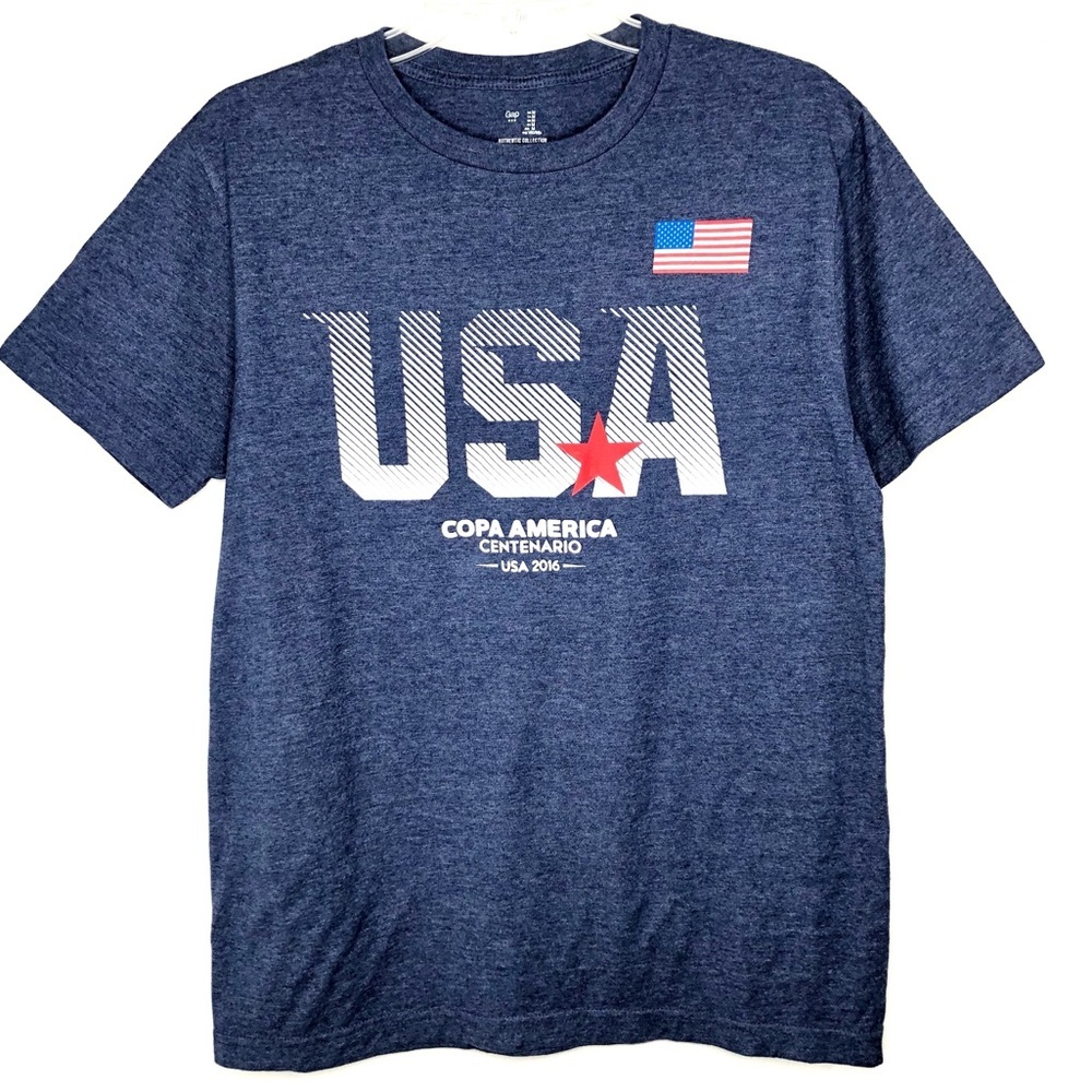GAP Factory Soccer Tee USA COPA America Centenario USA 2016, Blue, Medium M
